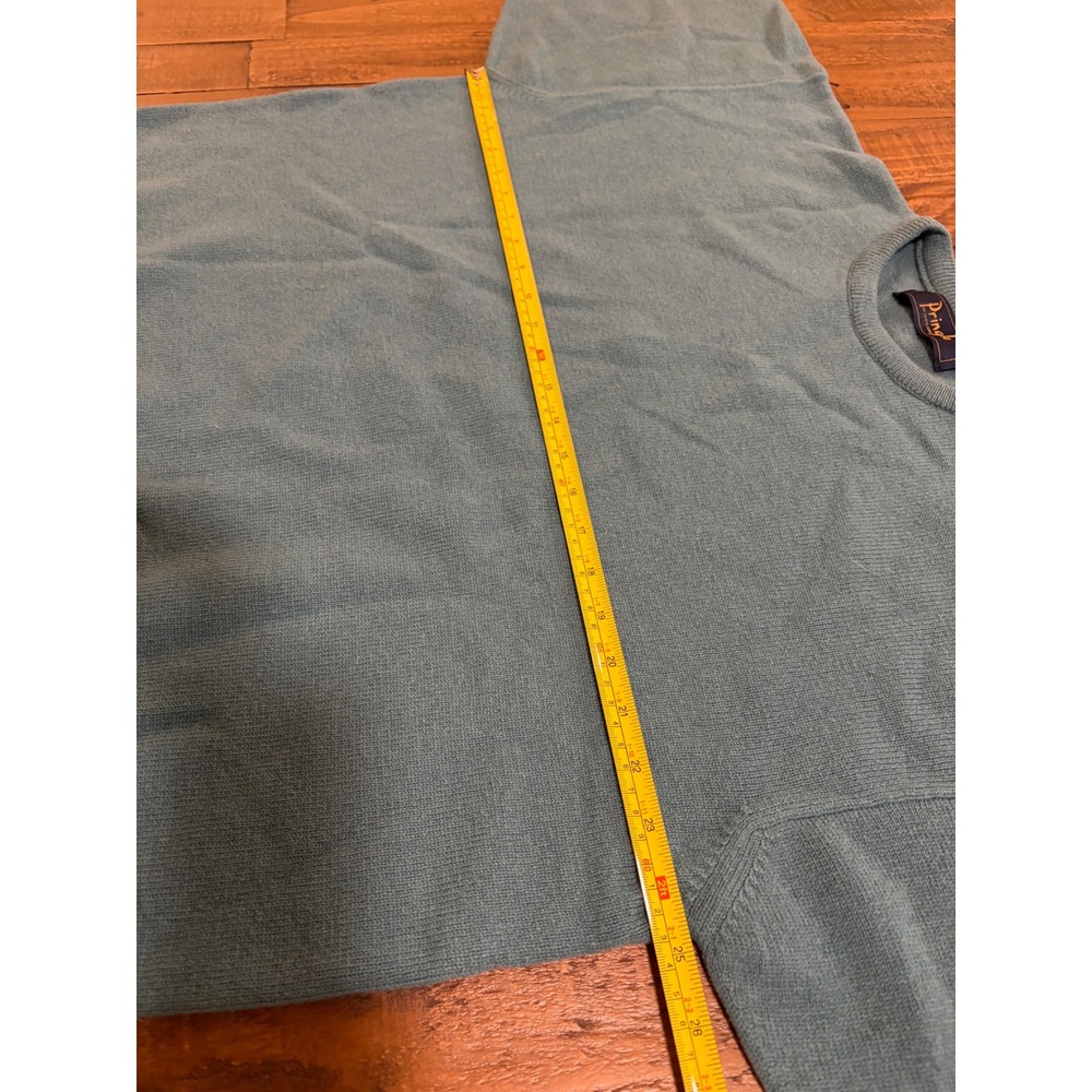 Pringle of Scotland Mens Large Teal Pure New Wool Crewneck Sweater Made Scotland - Picture 7 of 10